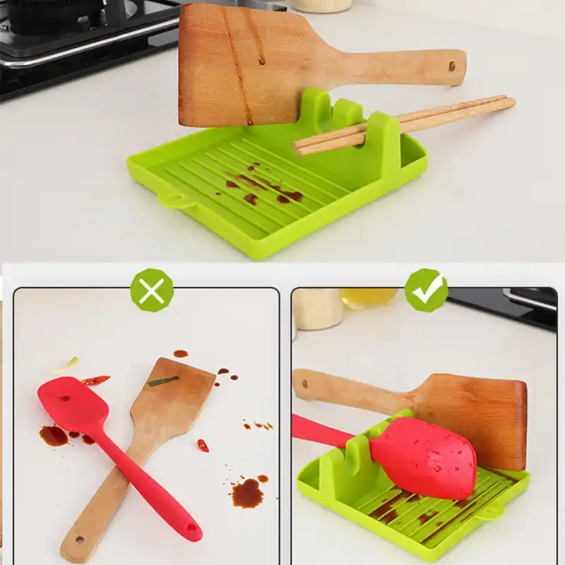 New Kitchen Heat Resistant pp Spoon Rest Cooking Utensil Spatula Holder Tools