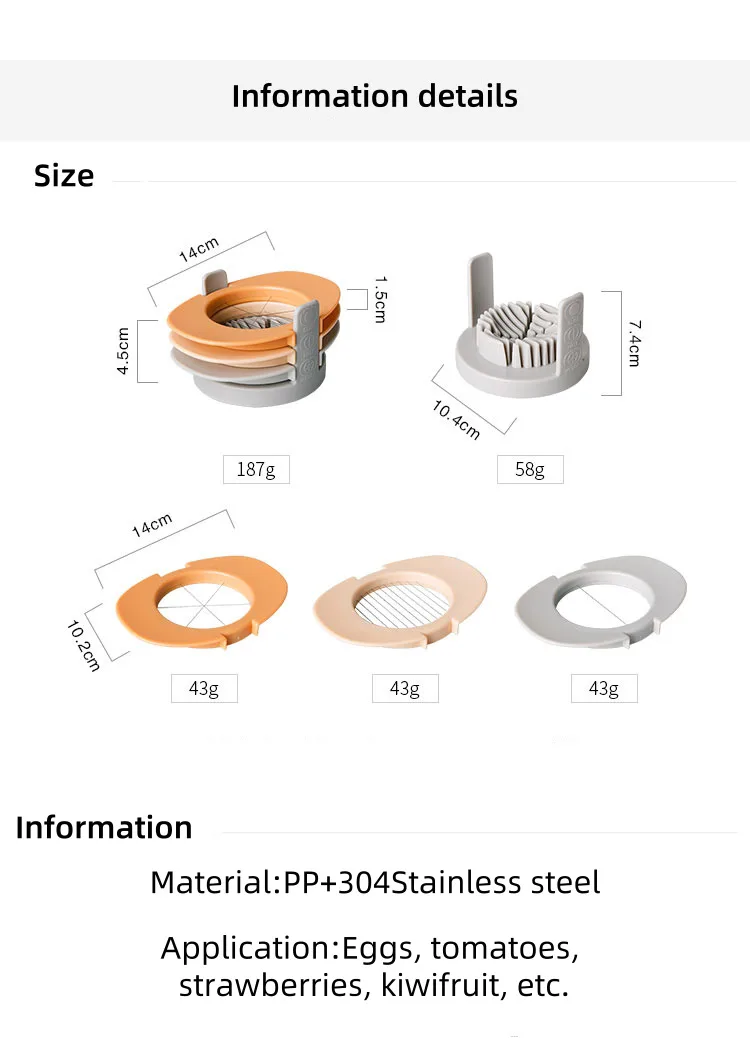 Яйцерезка 3 в 1 многофункциональные режущие провода из нержавеющей стали тяжелые для яиц клубника фруктовый слайсер с 3 нарезки стилей