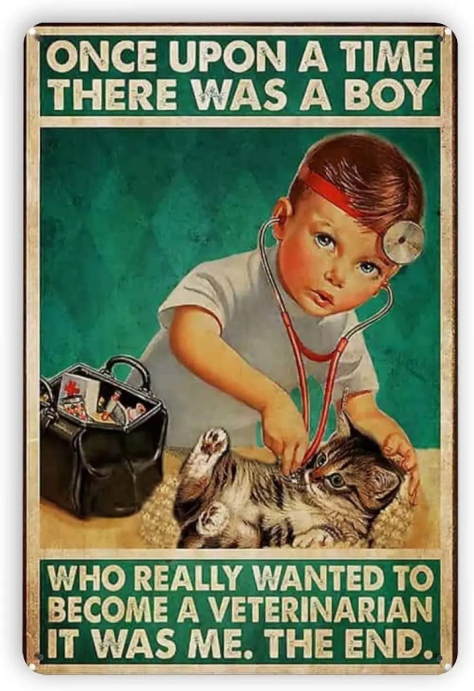 

Винтажные металлические жестяные знаки Ovonetune, мальчик хочет стать ветеринаром, ретро-арт, жестяные знаки, декорации, табличка для баров, клубов, кафе