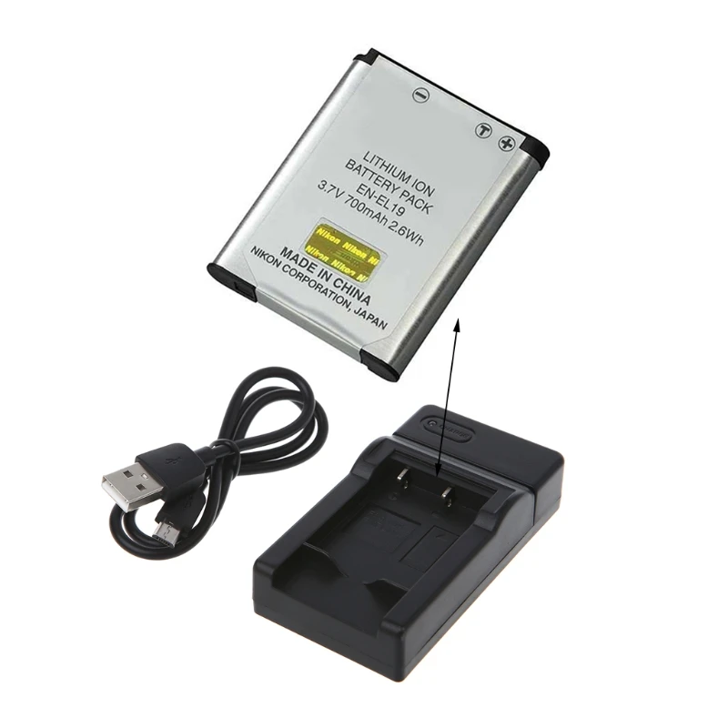 Battery Charger For Nikon EN-EL19 S2500 S2600 S3100 S3300 S4100 S3300 Battery Led Battery Charger Battery Charger Adapter