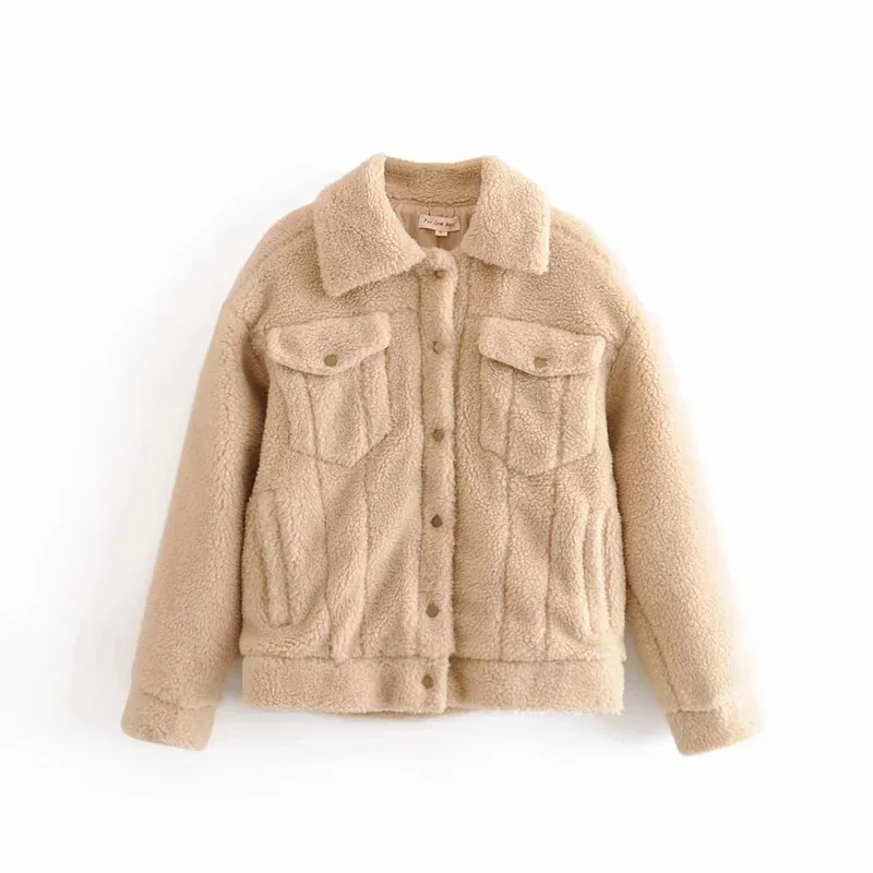 

AliExpress 2019 Autumn And Winter WOMEN'S Dress New Style Wool-like Fabric Camel Fold-down Collar Single Breasted Cardigan Coat