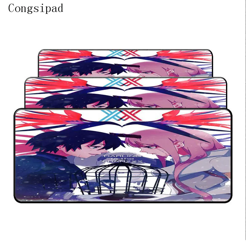 Congsipad Darling in the franxx zero two аниме 900*400*2 мм большой игровой XL большой игровой замок край коврик для мыши Клавиатура стол коврик для мыши