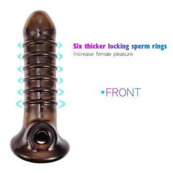 Linen Nozzle No Vibrators Sex Toys For Men Women Dildo Enlargement Penis Sleeve Erection Reusable Condom Male Masturbator 4