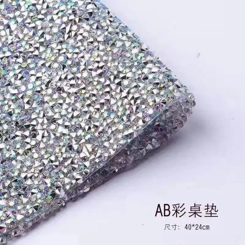 1 шт Nail Art Настольный коврик горный хрусталь коврик стол для салона коврик фон для фото NA72 - Цвет: NA72-5-Silver AB