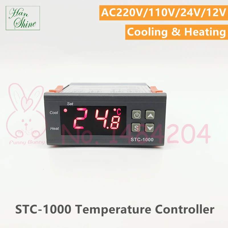 STC-1000 220V 24V 110V 12V Thermostat Temperature Controller for Incubator Aquarium Cold Chain Cooling &amp Heating Switchable |