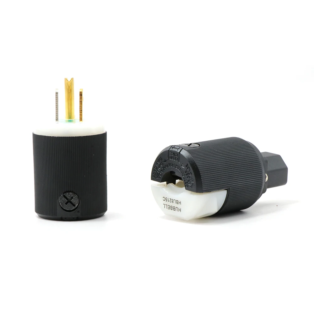 Пара Hubbell HBL8215G с покрытием из чистой меди позолоченный США Версия hifi Разъем питания IEC разъем