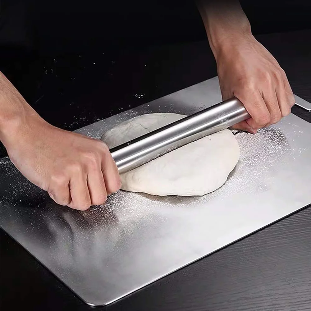  Kitchen 304 Stainless Steel Cutting Board Large Metal Chopping Board Solid and Durable Easy Clean A - 4000244367012
