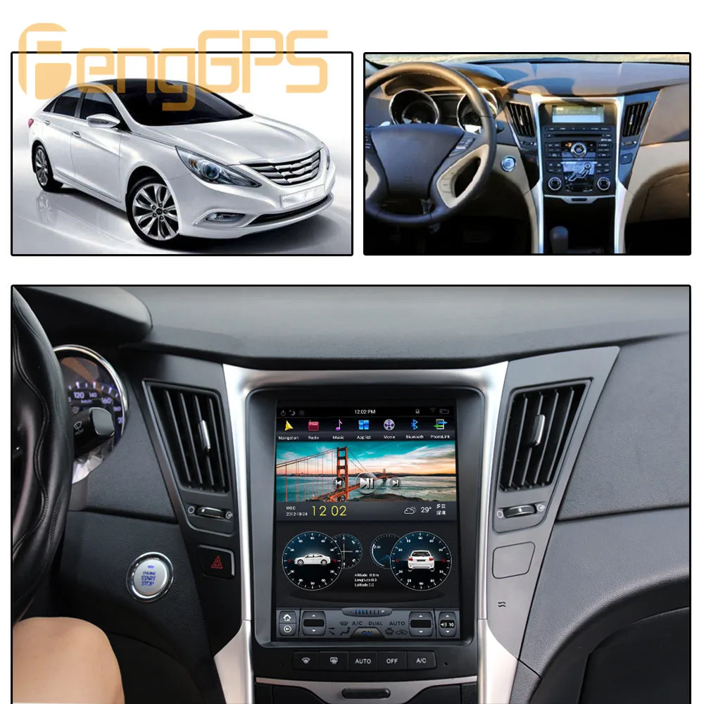 Android 9,0 Tesla вертикальный экран Автомобильный плеер gps навигация для hyundai Sonata 8 2012- аудио dvd-плеер 1920*1080