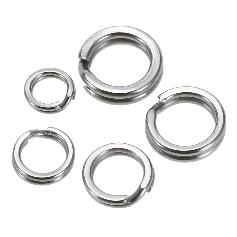 200 Pcs Fishing Accessories Fishing Split Rings Set Stainless Steel Connection Ring Hook Lure Connectors Double Loops Crankbait