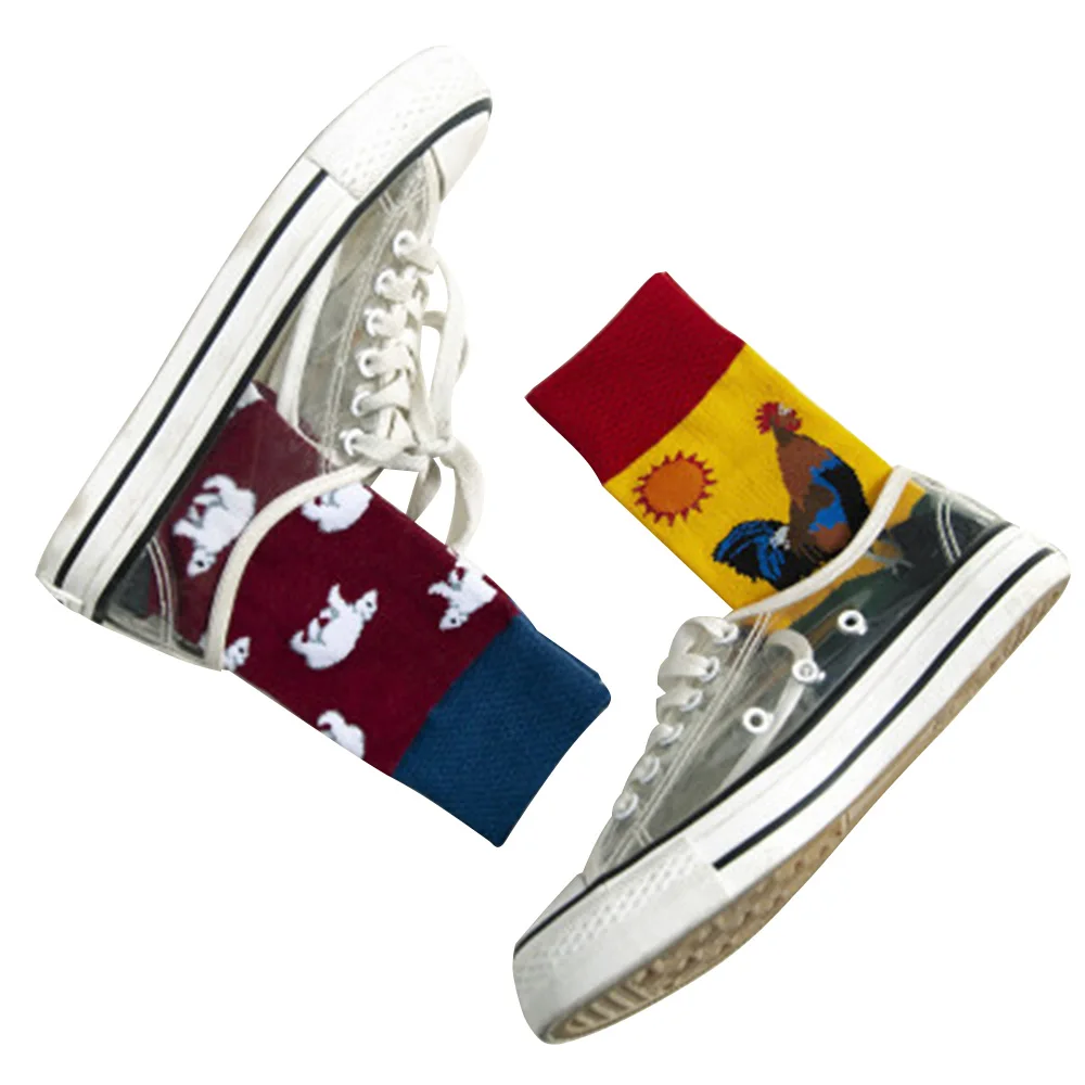 Harajuku Clown Chicken Skateboard Socks Happy Cotton Men Women Socks Funny Socks Fashion Hip Hop Men Trend Socks