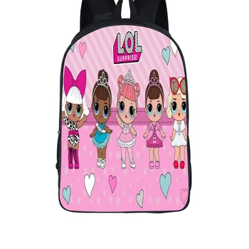 

New Cartoon LOL Dolls Printed Backpacks For Kids Bag For Children Boys Schoolbag For Kindergarten school bags Gifts