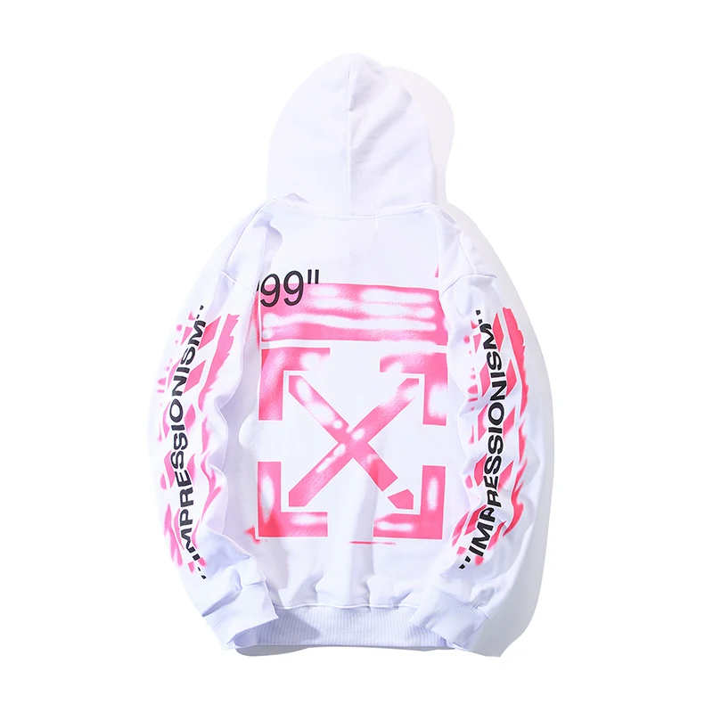 "99" Rendering arrow 19ss Off-White OW Мужская/Женская осенне-зимняя хлопковая модная повседневная свободная толстовка с капюшоном куртка с капюшоном