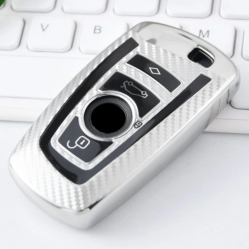 

New Carbon Fiber TPU Car Key Cases For BMW 520 525 f30 f10 F18 118i 320i 1 2 3 4 5 6 7 Series X3 X4 M2 M3 M4 M5 M6 Key Covers
