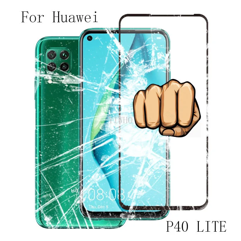 Полное покрытие закаленное стекло для Huawei P40 Lite защита экрана защитное Huwei P 40