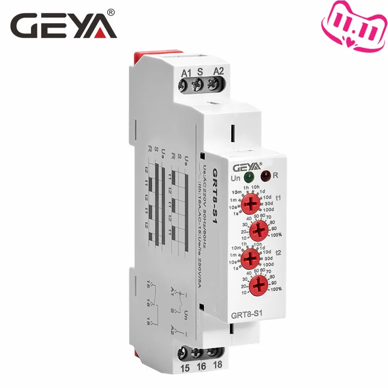 Бесплатная доставка GEYA GRT8-S Cycler реле времени 220V AC 16A AC/DC12V-240V электронный Повторите