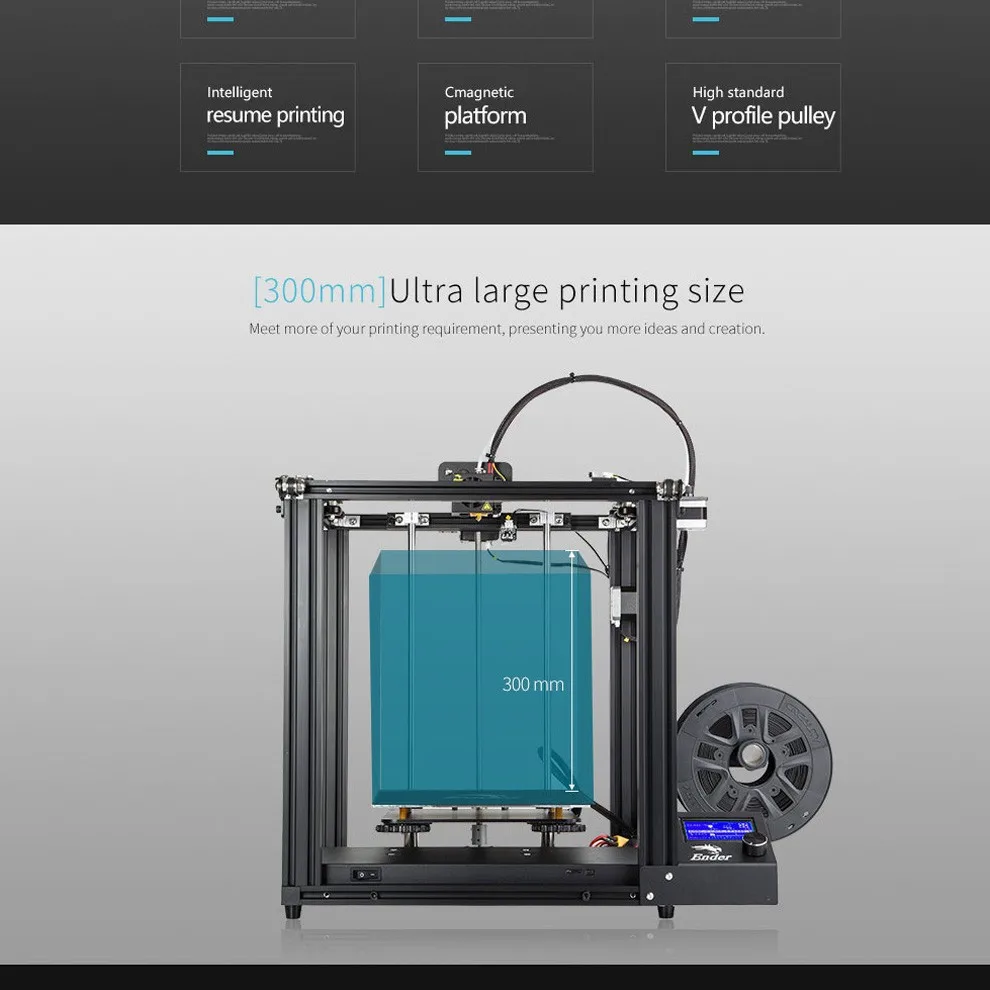 Ender-5 Industrial 3D Printer Printing Size 220*220*300mm w/ Resume Printing Function Unfinished