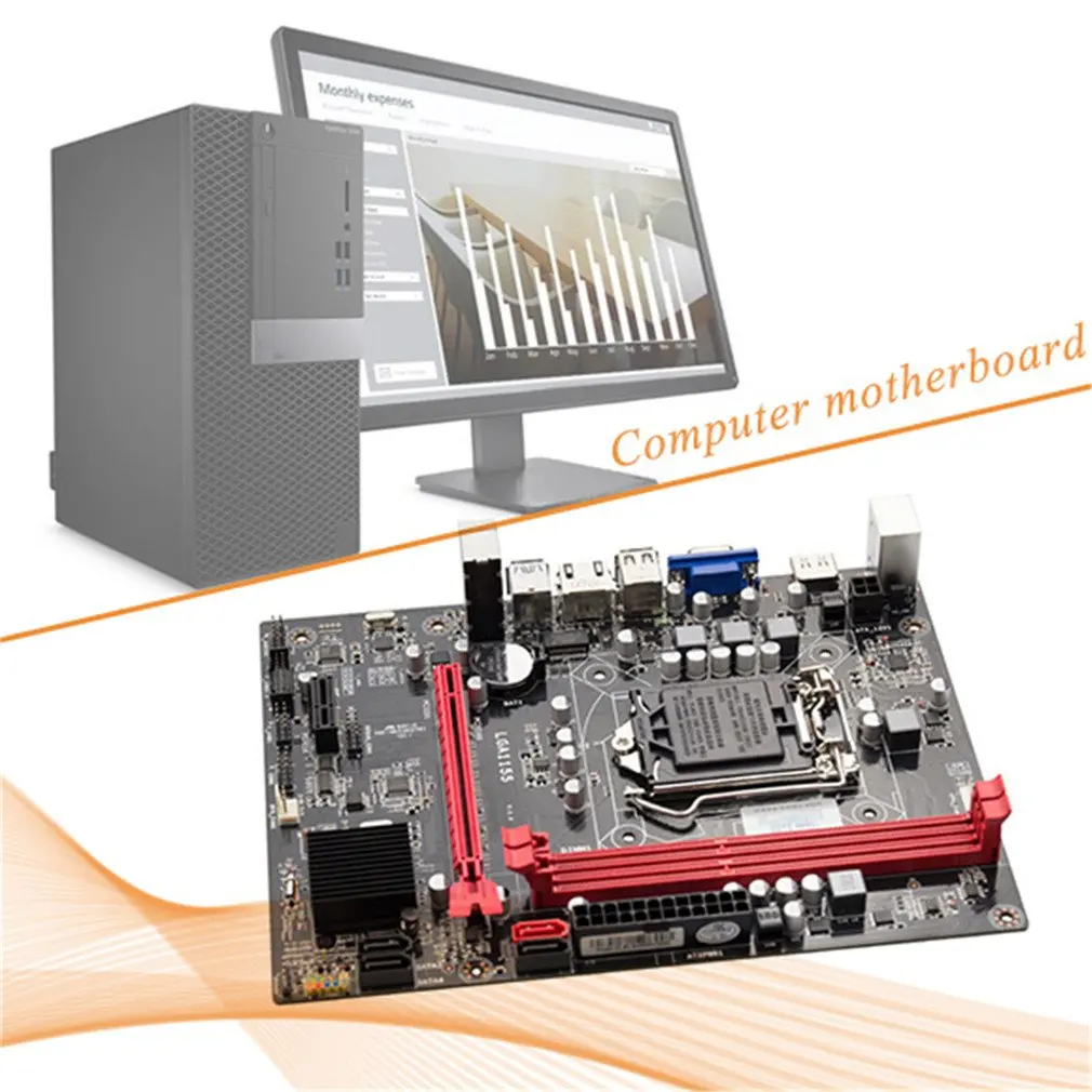 

B75 Computer Motherboard Multi-Graphics Card Output High Compatibility All Solid Capacitors Replace Computer Motherboard
