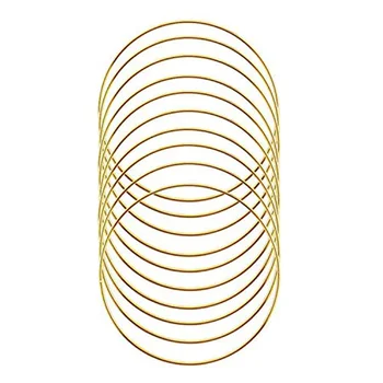 

Macrame Hoops Ring for DIY Crafts Dream Catcher Metal Crafts Round Brass Plated (Gold,Pack of 10)