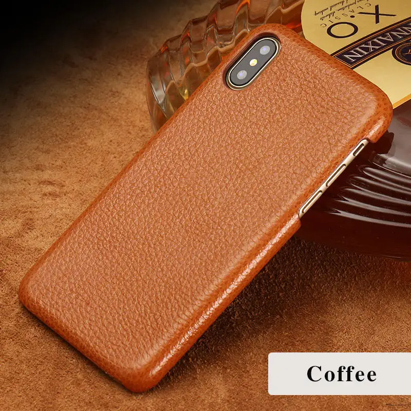 coffee Чехол из натуральной кожи для телефона Apple IPhone X 11 11 Pro 11 Pro Max 6 6S 6 7 Plus 8 8 Plus XS Max XR 5 5S se Роскошный чехол - Цвет: coffee
