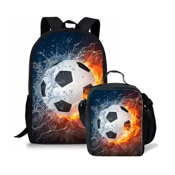 

HYCOOL Backpack for Kids 3D Football Soccer Water Fire Print Primary School Student Schoolbag Boys Girls Pencil Book Bag New