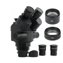 7X-45X 3.5X-90X Simul-Focal Trinocular Microscope Zoom Stereo Microscope Head 0.5x 2.0x 0.7x 1.5x 0.75x Auxiliary Objective Lens