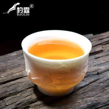 

ceramic Master Cup Single Heart Sutra Kung Fu tea cup purple sand sheep fat jade white porcelain tea cup personal cup