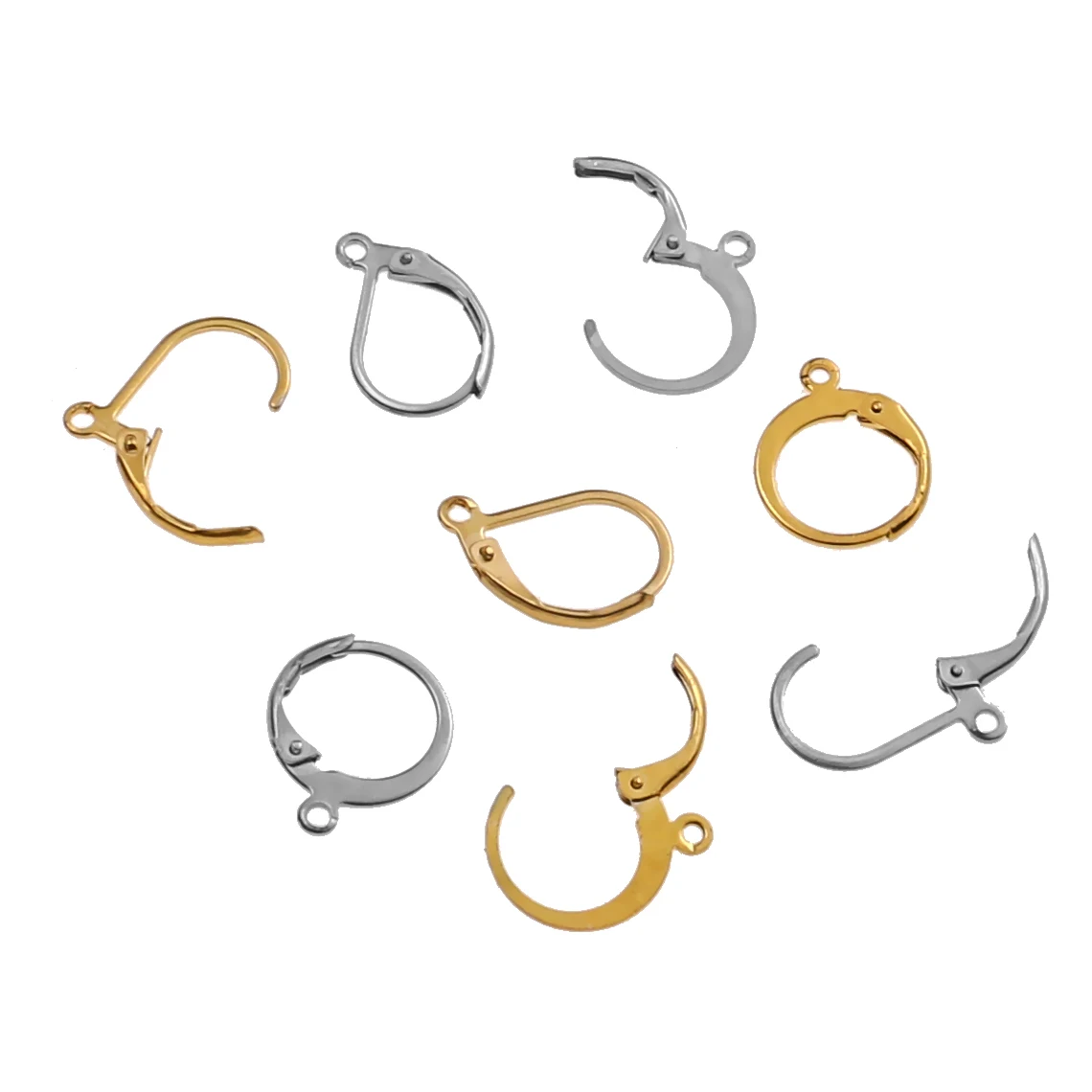20 шт./лот, серьги золотого оттенка из нержавеющей стали, французские Серьги, крючки, проволочные настройки, для женщин, сделай сам, аксессуары для изготовления ювелирных изделий
