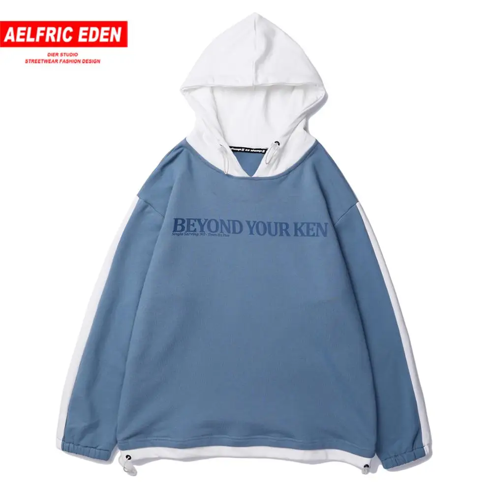 Aelfric Eden лоскутное письмо печатных повседневные толстовки мужские осенние Harajuku уличная Мужской пуловер верхняя одежда толстовки с капюшоном
