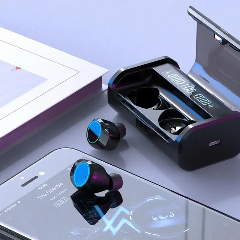 Шумоподавление стерео Bluetooth наушники с 4000 мАч Bluetooth дисплей беспроводной светодиодный цифровой зарядки 5,0 коробка наушников A0T8