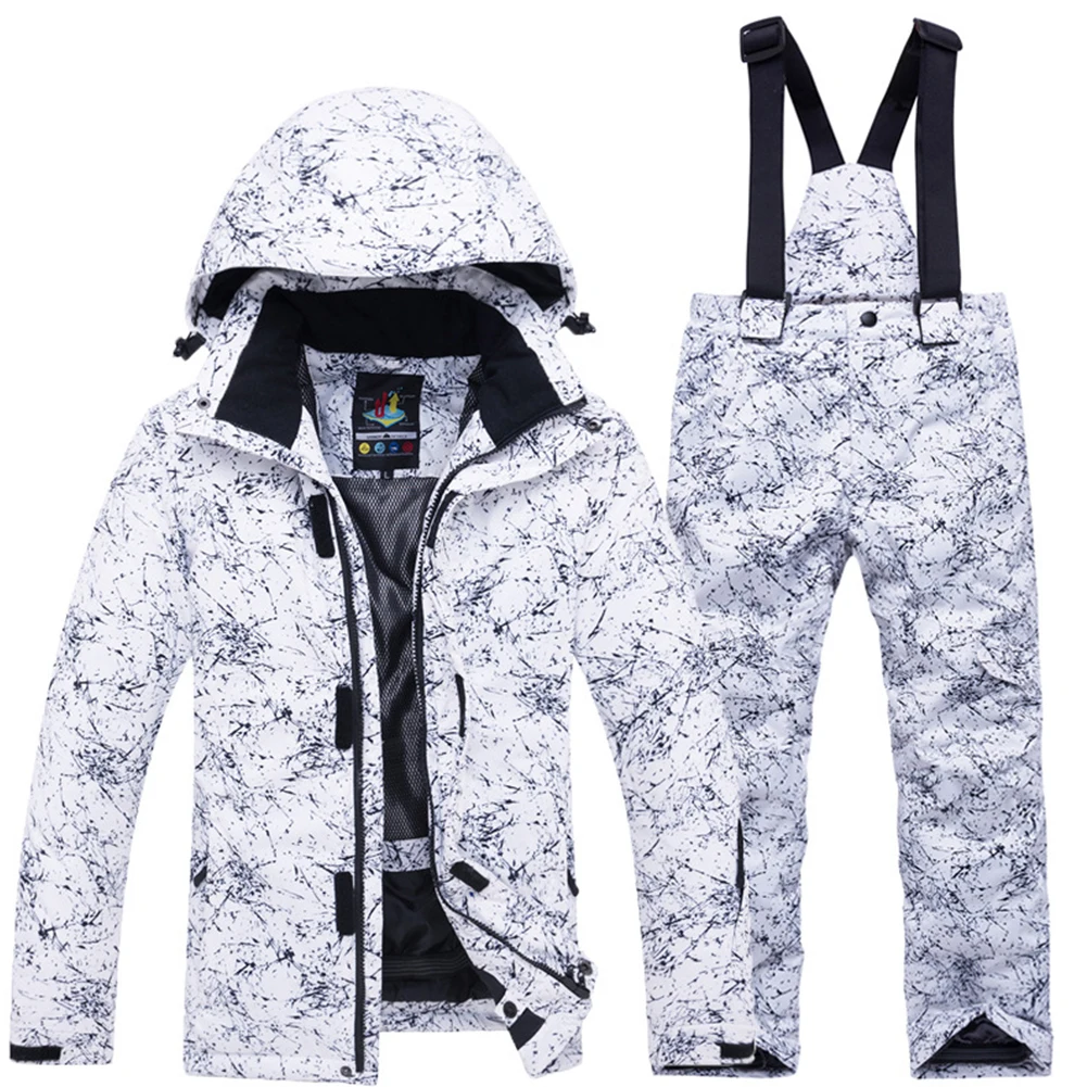

Boys Girls Windproof Zipper Warm Thermal Thickened Jacket Pants Winter Snowboarding Kid Ski Suit Set Waterproof Children Fashion