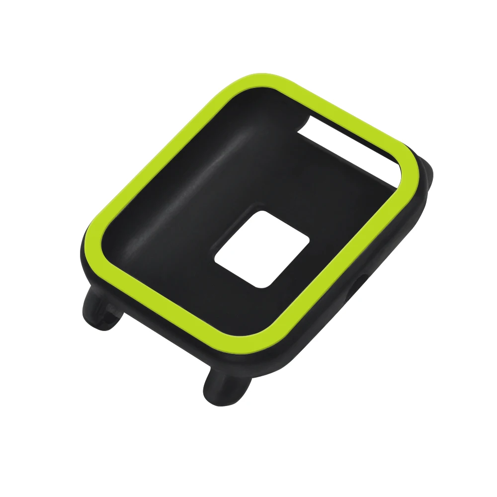 Black Green Защитный чехол для Xiaomi Amazfit Bip Youth Watch Мягкий силиконовый чехол для Amazfit Bit чехол рамка Бампер протектор Аксессуары - Цвет: Black Green