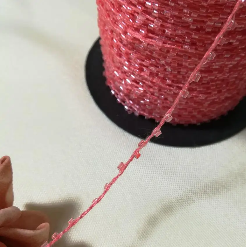 1M-Red-Lace-Crystal-Beads-Sequin-Fabric-Beaded-Trim-Ribbon-DIY-Sewing-Applique-Collar-Cord-Wedding