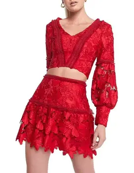 

2019 fashion V-neck Lantern Sleeve Hollow Out Backless Empire Lace DRESS Sexy Women Celebrity Body Con Holiday Dresses Wholesale