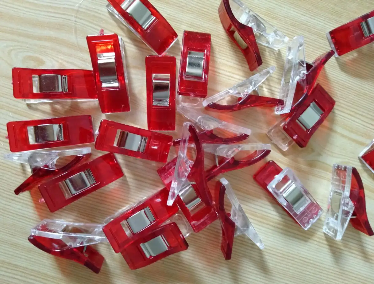 red 60 шт. Новые лоскутные ремесла шитье сильный край клип - Цвет: red