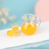 3Pcs/set 1:12 Dollhouse Miniature Food Drink Cup Orange Juice Jug Model Kitchen Decoration For Doll House Kids Toys Gift 3