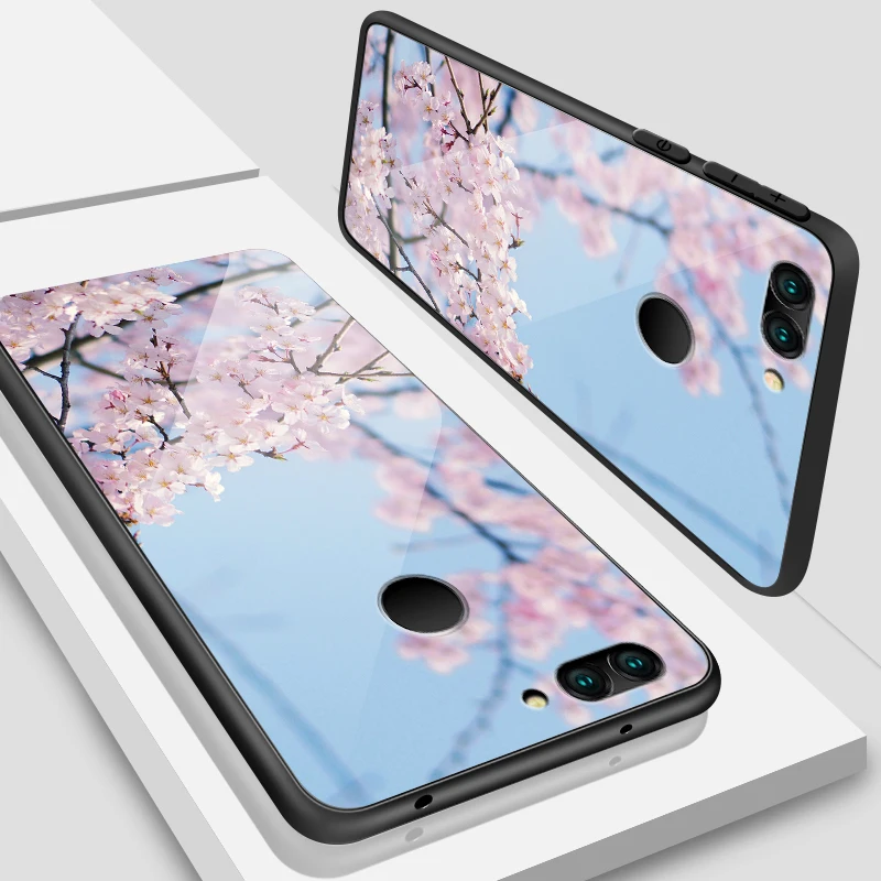 W338 Для huawei Enjoy 9s чехол из закаленного стекла Mate20 Lite Pro Nova 4 3i 2 P20 P30 P Smart+ Honor Play роскошный чехол из ТПУ для задней защиты - Цвет: W338