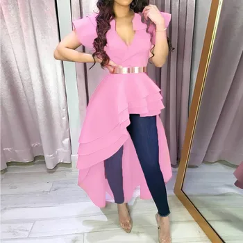 

Asymmetric Ruffles Tiered Prom Party Long Dress Summer Sexy Club Office Women Dresses Pink Sweet Slim Elegant Ball Gown Dress