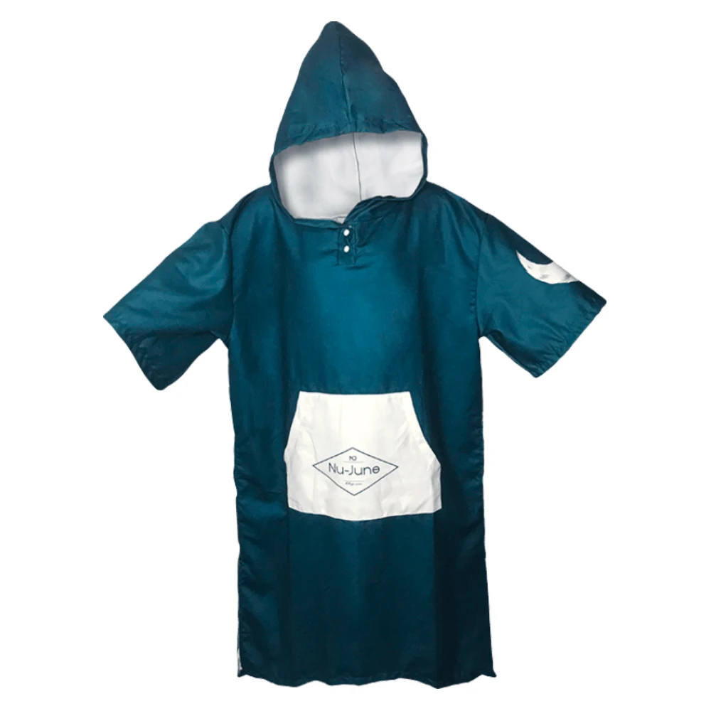 Nu-June Microfiber Women Man Swimming Diving Bathrobe Cloak Printing Changing Robe Bath Towel Outdoor Hooded Beach Towel Poncho