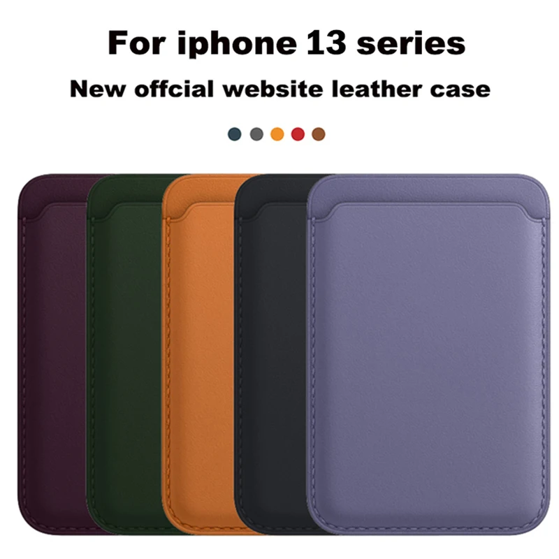 Official Magnetic Macsafe Leather Wallet Pouch Card Holder Bag Case for IPhone 12 13 11 Pro Max Mac Safe Adsorption Back Cover - ANKUX Tech Co., Ltd