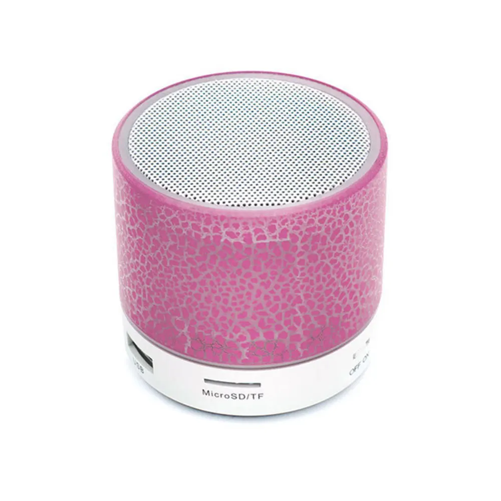 KISSCASE мини беспроводной портативный Bluetooth динамик s трещины светодиодный USB Радио FM MP3 стерео звук динамик для компьютера мобильного телефона - Цвет: Rose Red