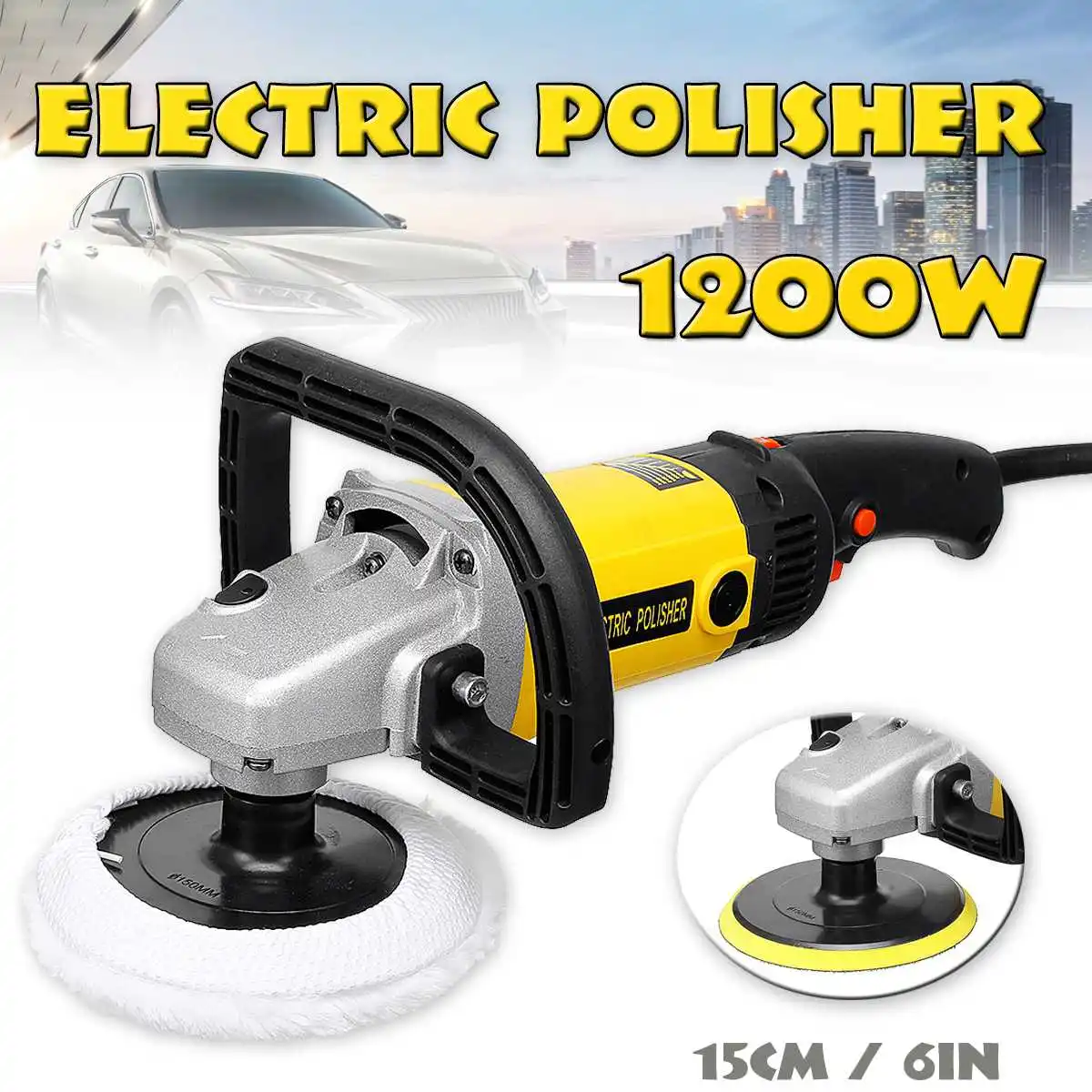 

1200W 110V Grinder Mini Polishing Machine Car Polisher Sanding Machine Orbit Polish Adjustable Speed Sanding Waxing Power Tools