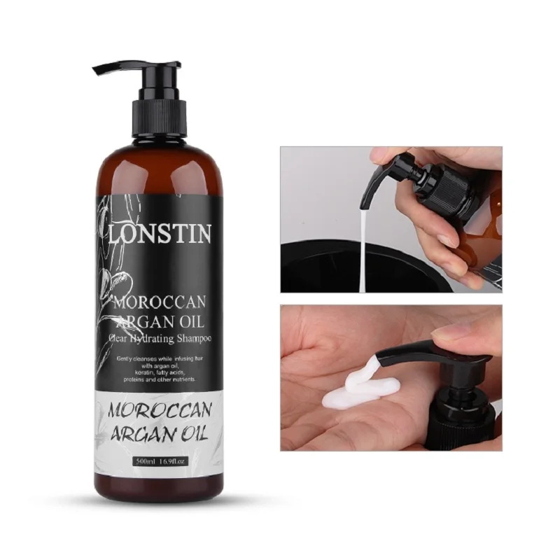 Argan Oil Professional Hair Care Products 500ML Lonstin Shampoo Moroccan Organics For Natural Hair Argan Oil Professional Hair Care Products 500ML Lonstin Shampoo Moroccan Organics For Natural Hair