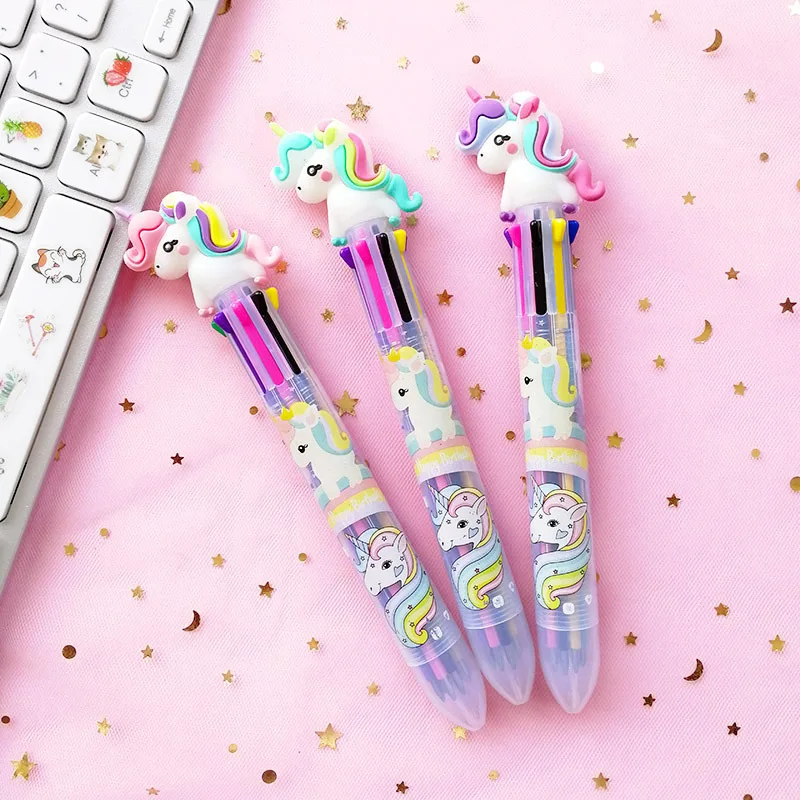 8 Цветов шариковая ручка с рисунком единорога Kawaii шариковые ручки материал Escolar офисные школьные принадлежности для письма рекламный подарок