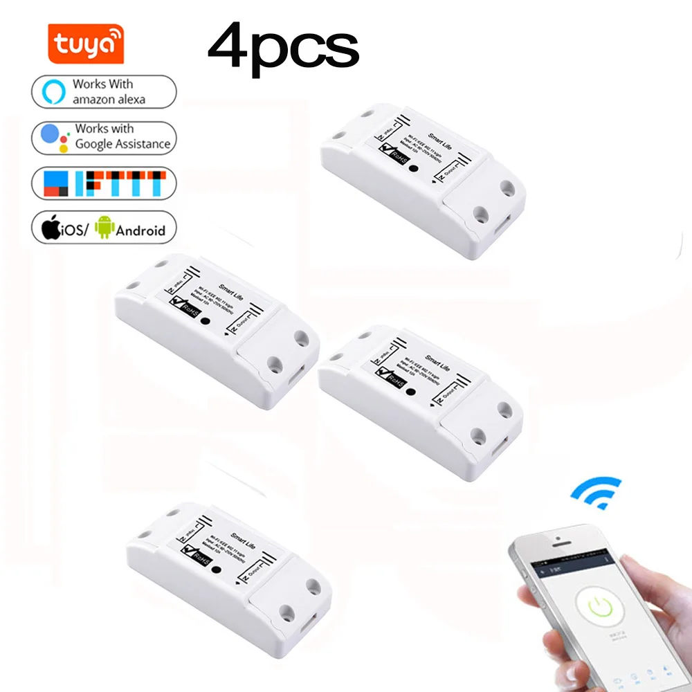 

5pcs Sonoff Wifi Switch Intelligent Universal Wireless DIY Switch MQTT COAP Android IOS Remote Control Work with Alexa Nest