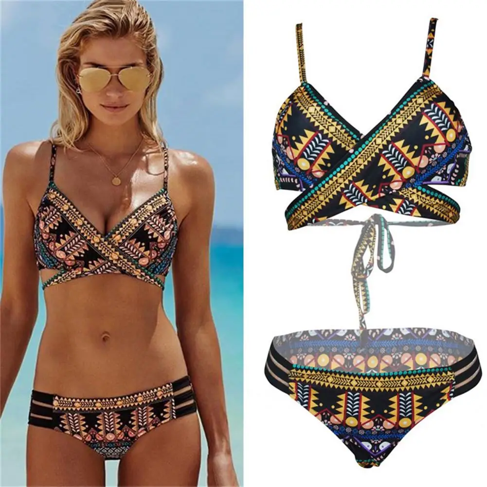 

Three-point Swimsuit Beach Bikini Retro Color Sexy Strap Swimwear Sports Accessories Beach Bikini For Outdoor Beach