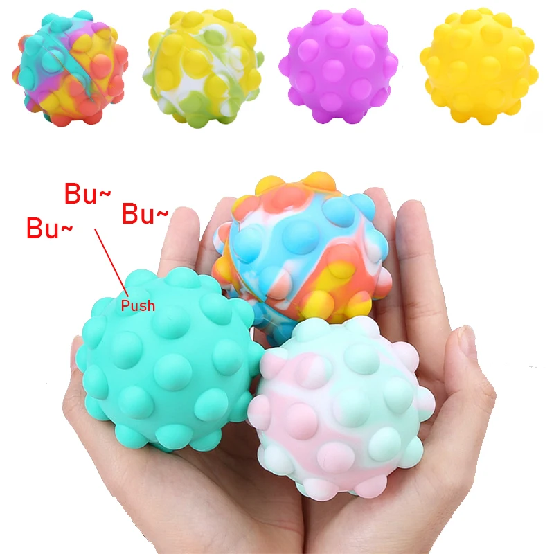 

3 шт. 3D Поп снимающий стресс шар фиджет игрушки простой диммер Антистресс мяч пузырьки вентиляционные игрушки для детей взрослых