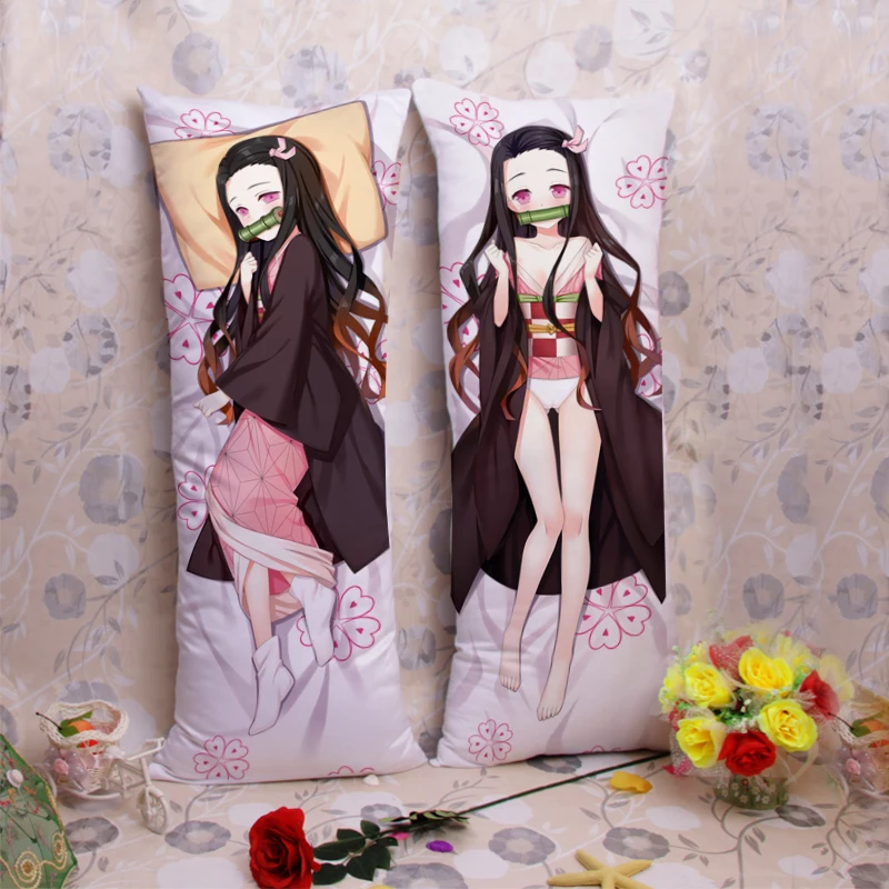 Japanese Anime Demon Slayer Kamado Nezuko Pillow Case Dakimakura Kimetsu No Yaiba Costume Body Throw Cushion Cover Pillowcase