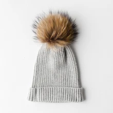 Помпоны меховые вязаные зимние шапки для женщин помпоны шапки толстые зимние шапки из натуральной шерсти женские шапочки теплые шапки