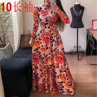 Oufisun, летнее, Boho Maix платье, сексуальное, с вырезом, с круглым вырезом, тонкое, вечерние, модное, с принтом, короткий рукав, женские платья, плюс размер, 5XL - Цвет: pink red2