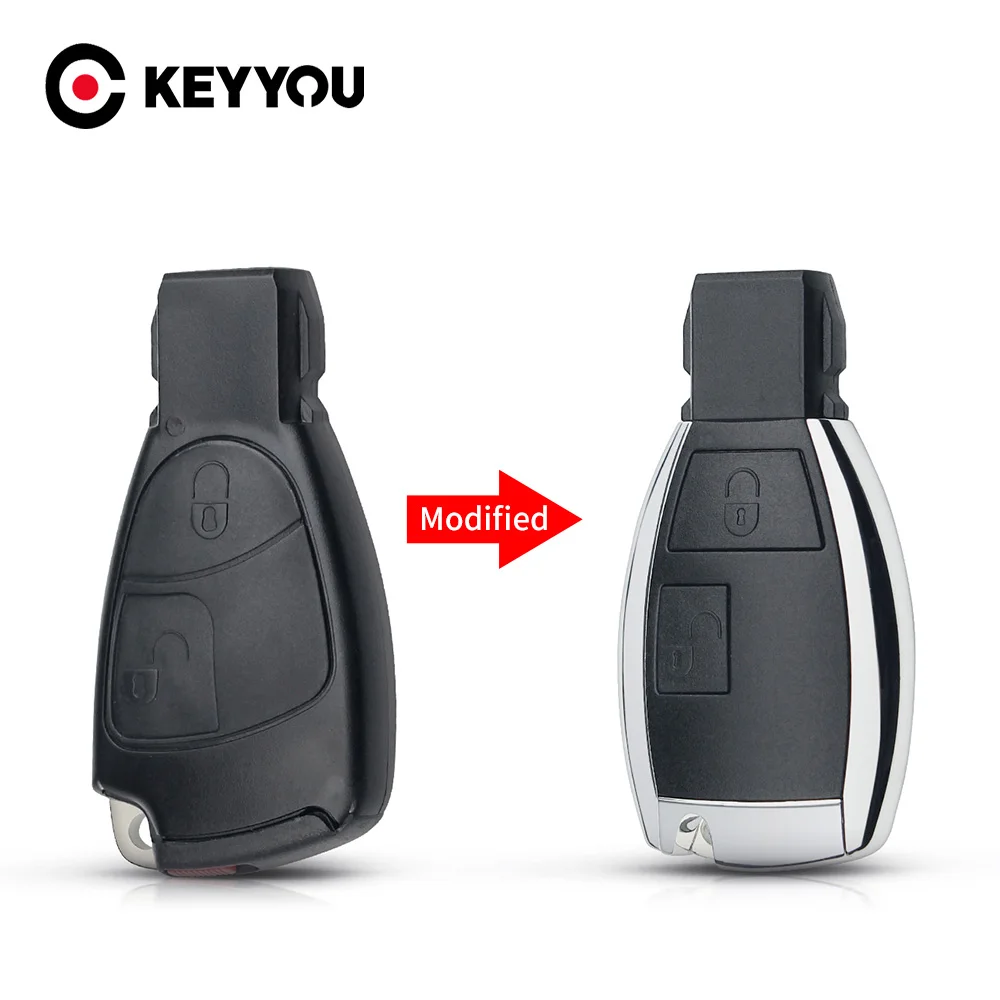KEYYOU MODIFIED 2/3/4 BUTTONS SMART REMOTE KEY CASE SHELL FOB FOR MERCEDES-BENZ B C E ML S CLK CL VITO REPLACEMENTS SMART KEY